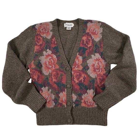 JH Collectibles Sweaters - JH Collectibles Vintage Lambswool Cardigan Sweater Women's S Brown Autumn